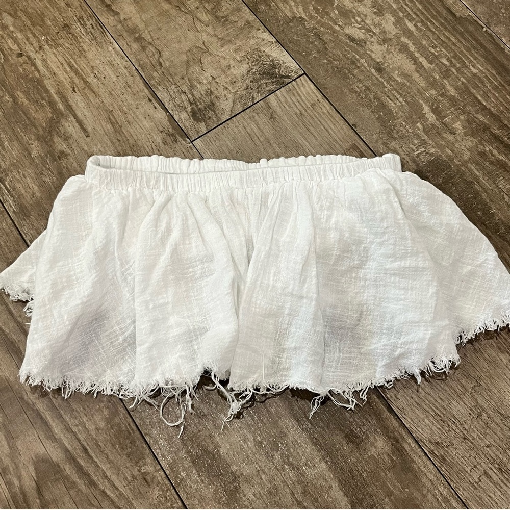 Billabong Women's White Frayed Hem tube top